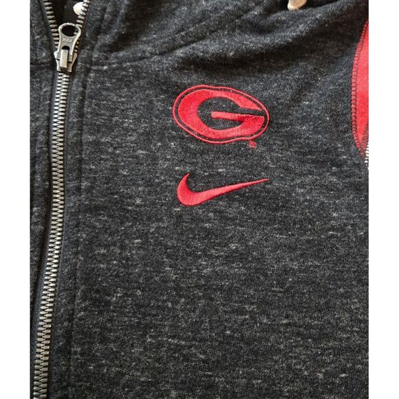 Nike Georgia Bulldogs Full Zip Hoodie‎ Jacket Gray White Red Womens Small GA - Picture 5 of 7